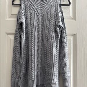 Gray Cable Knit Women's Sweater